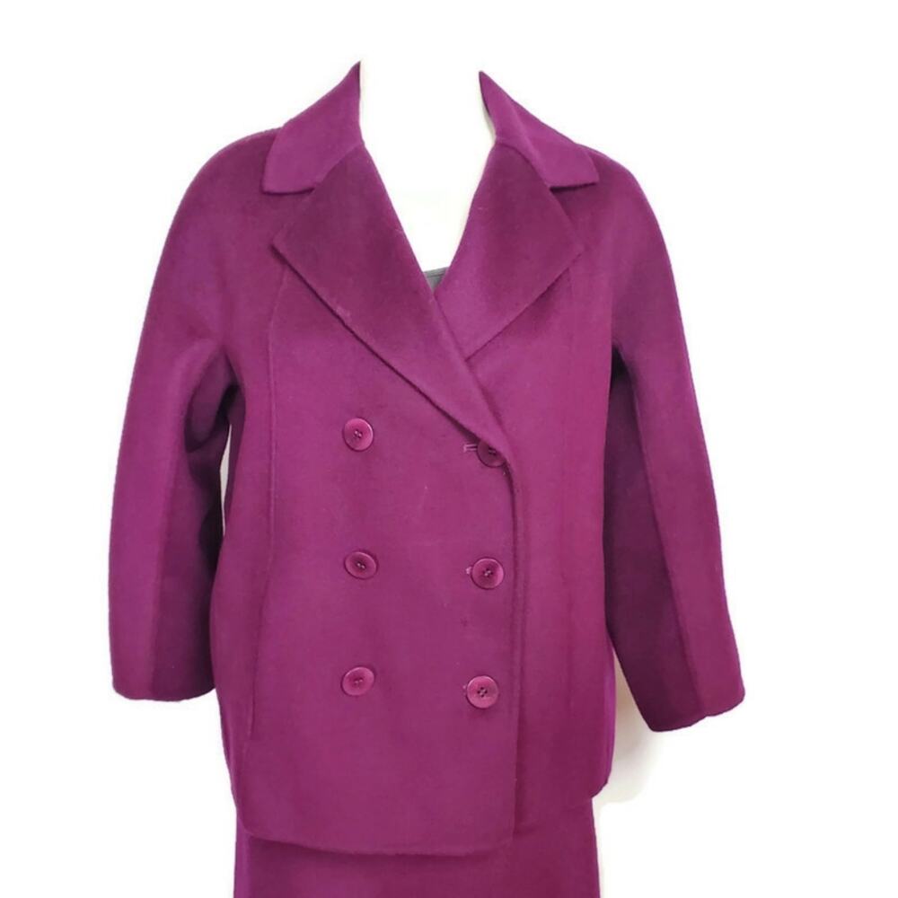 Talbots Fucshia wool blend 2 pc suit size 10 - Picture 2 of 12